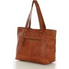 MARCO MAZZINI Hnedá dámska kožená shopper kabelka s priehradkami (Veľkosť ONE SIZE)