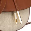 Peterson Béžovo-hnedá dámska kabelka z kože a plátna