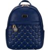 Peterson Módny tmavomodrý prešívaný dámsky batoh so zlatým kovaním