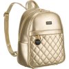 Peterson Módny zlatý prešívaný dámsky batoh so strieborným kovaním