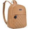 Peterson Módny béžový prešívaný dámsky batoh so strieborným kovaním