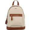 Peterson Béžovo-hnedý dámsky batoh z kože a plátna