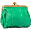 Štýlová zelená kožená peňaženka s retro sponou N085