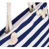 Modro-biela dámska pruhovaná plážová taška