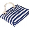 Modro-biela dámska pruhovaná plážová taška