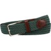 Rovicky Tmavozelený pletený opasok so striebornou sponou