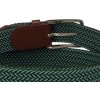 Rovicky Tmavozelený pletený opasok so striebornou sponou