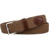 Rovicky Tmavobéžový pletený opasok so striebornou sponou