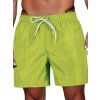 Limetkové pánske plavecké kraťase s vreckami
