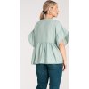 Mintová dámska blúzka z viskózy so širokými rukávmi