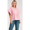 Ružová dámska blúzka z viskózy so širokými rukávmi