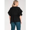Čierna dámska blúzka z viskózy so širokými rukávmi