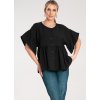 Čierna dámska blúzka z viskózy so širokými rukávmi