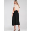 Čierna dámska skladaná midi sukňa s vysokým pásom