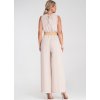 Béžový dámsky elegantný overal z viskózy