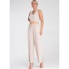 Béžový dámsky elegantný overal z viskózy