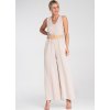 Béžový dámsky elegantný overal z viskózy