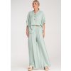 Mintová dámska viskózová súprava voľnej košele a širokých nohavíc