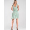 Mintové tylové mini šaty bez rukávov