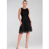 Čierne tylové mini šaty bez rukávov