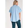 Svetlomodrá dámska oversize košeľa s krátkym rukávom