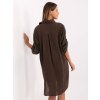 Tmavohnedé dámske plážové košeľové šaty