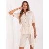 Svetlobéžový dámsky letný bavlnený set