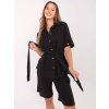Čierny dámsky letný bavlnený set
