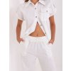 Biely letný viskózový set s opaskom