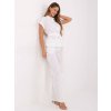 Biely letný viskózový set s opaskom