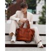 MARCO MAZZINI Camel dámska priestranná kožená shopper kabelka