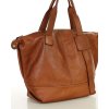MARCO MAZZINI Camel dámska priestranná kožená shopper kabelka