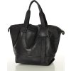MARCO MAZZINI Čierna dámska priestranná kožená shopper kabelka