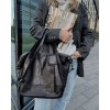 MARCO MAZZINI Čierna dámska priestranná kožená shopper kabelka
