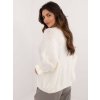 Smotanový dámsky oversize sveter s 3/4 rukávmi