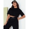 Čierny dámsky bavlnený crop top TABITT