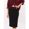Čierna dámska pletená midi sukňa