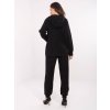 Čierna dámska pletená súprava mikiny a nohavíc