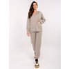 Sivá dámska pletená súprava mikiny a nohavíc