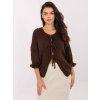 Hnedý dámsky oversize sveter s 3/4 rukávmi
