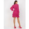 Fuchsiové minišaty s volánem v boho stylu (Veľkosť ONE SIZE)