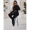 Čierna dámska tepláková súprava s crop mikinou