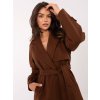 Hnedý dámsky kabát s dvojradovým zapínaním