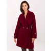 Vínový dámsky kabát s dvojradovým zapínaním