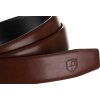 Peterson Pánsky tmavohnedý kožený opasok s automatickou prackou