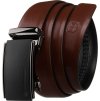 Peterson Pánsky tmavohnedý kožený opasok s automatickou prackou