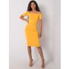 Žlté dámske priliehavé šaty