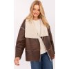 Hnedá dámska prechodná bunda bez zapínania