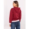 Vínová dámska bavlnená mikina s výšivkou