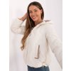 Smotanová dámska prešívaná prechodná bunda s kapucňou